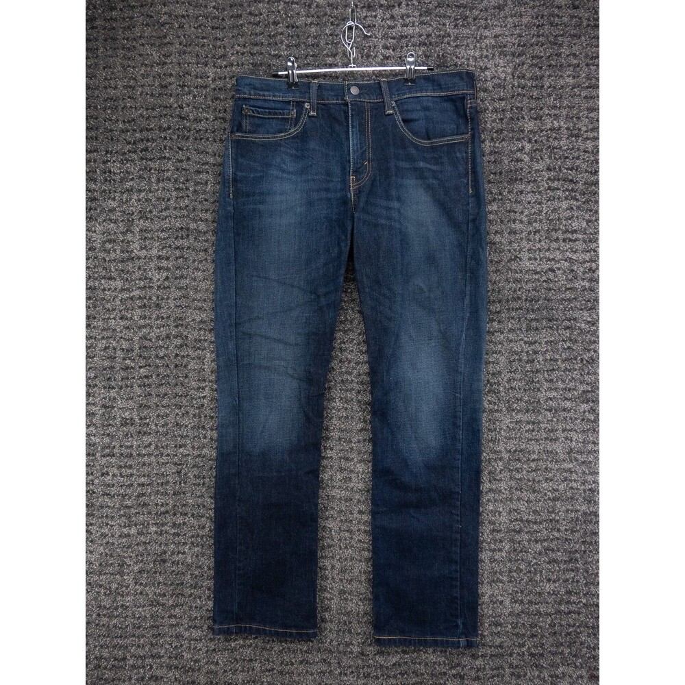 Levis 511 Jeans Mens 34x32 Actual 34x31.5 Blue Slim Fit Stretch Distressed Denim